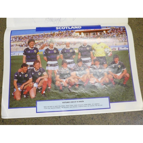 738 - A signed football, circa 1988, signed by England and Scotland players including Peter Shilton, Chris... 