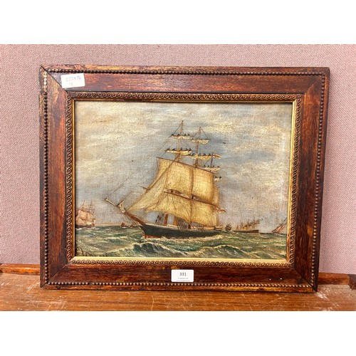 331 - W. Clemett, marine scene, oil on canvas, framed