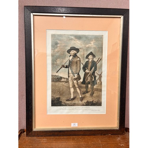 343 - Lemuel Francis Abbott (British, 1760-1803), Blackheath Golfers, coloured mezzotint, engraved by V. G... 