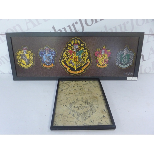 2077C - Two Harry Potter themed prints in frames