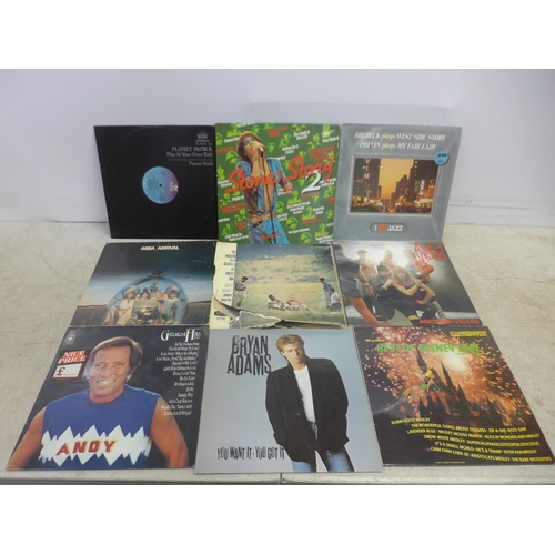 2078 - A large quantity of LP records  including Bryan Adams, ABBA, Whitney Houston, Frank Sinatra, Toto, E... 