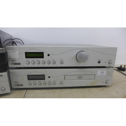 2086 - An Acoustic Solutions SP111 DAB/FM Tuner, An Acoustic Solutions 121 CD player and an Acoustic Soluti... 