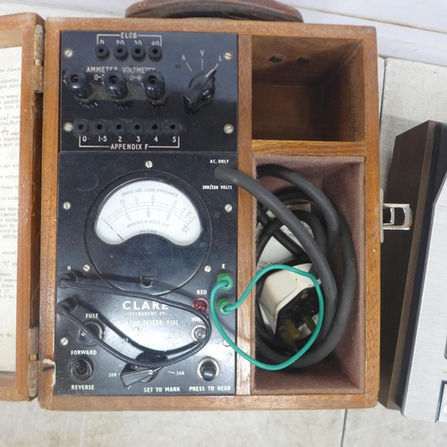 2107 - A Claire V133 loop tester and a Sony TC-1365D stereo cassette-corder