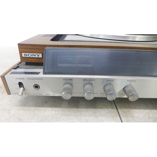 2108 - A Garrard SP 25 MK IV synchronous motor HMP-40 stereo music system with turntable record player and ... 