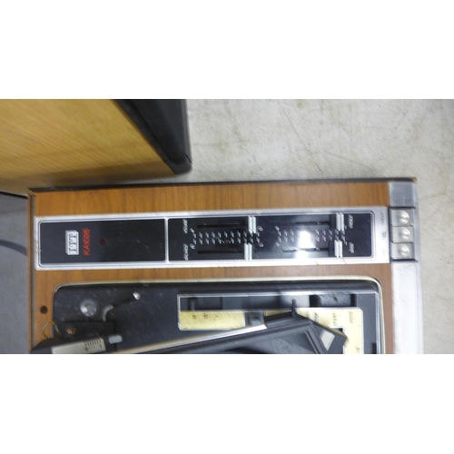 2109 - An ITT KA1026 record player and a pair of Mordaunt-Short speakers