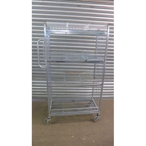 2151 - A 4 tier galvanized steel catering trolley