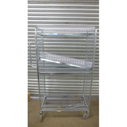 2152 - A 4 tier galvanized steel catering trolley