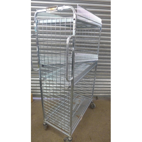 2152 - A 4 tier galvanized steel catering trolley