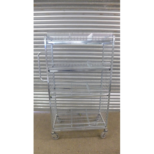 2153 - A 4 tier galvanized steel catering trolley