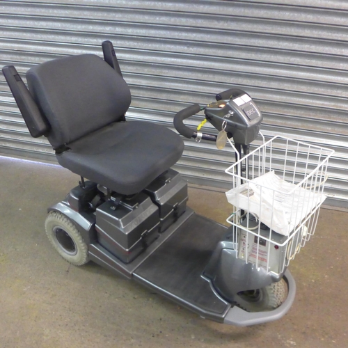 2155A - A Sunrise Medical Sterling XL Bec three wheeled mobility scooter with two batteries, key, charger an... 