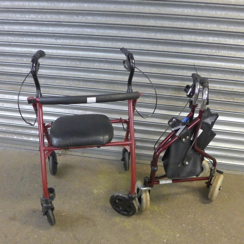 2155B - A four wheeled mobility rollator and a three wheeled mobility rollator