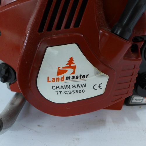 2170 - A Landmaster TT-CS5800 petrol chainsaw with carry bag tool kit and spare chain