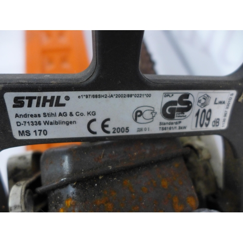 2171 - A Stihl MS170 petrol driven chainsaw and a Titan TTL531HDC petrol driven hedge trimmer