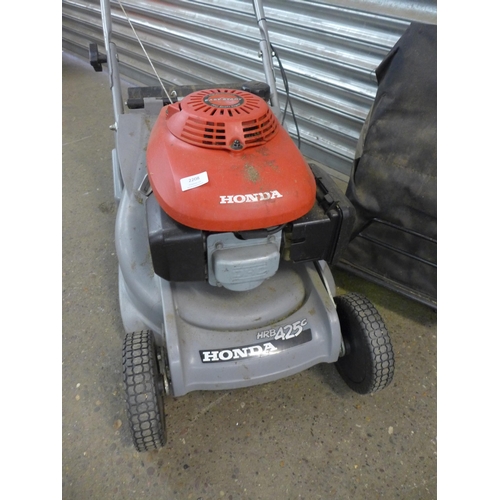 2208 - A Honda HRB 425c petrol driven lawn mower - with collection box