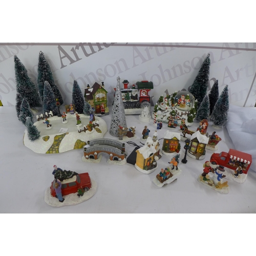 2226 - Two boxes of assorted Christmas decorations