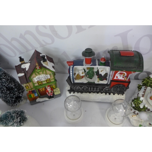 2226 - Two boxes of assorted Christmas decorations