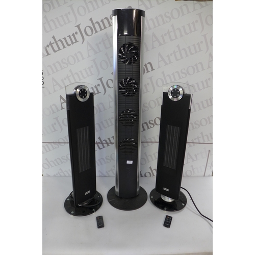 2231 - Two Dimplex Studio G DXSTG25, 2.5kw ceramic tower heaters with remotes