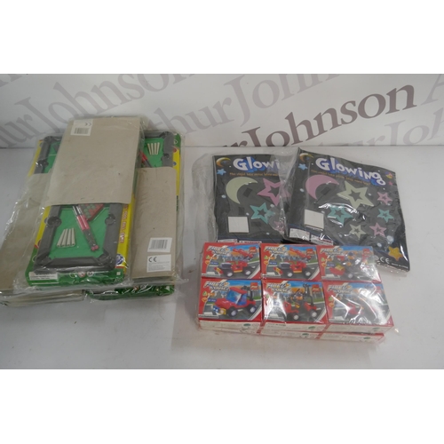 2254 - A quantity of childrens toys including Firehouse building block sets, mini snooker tables and glowin... 