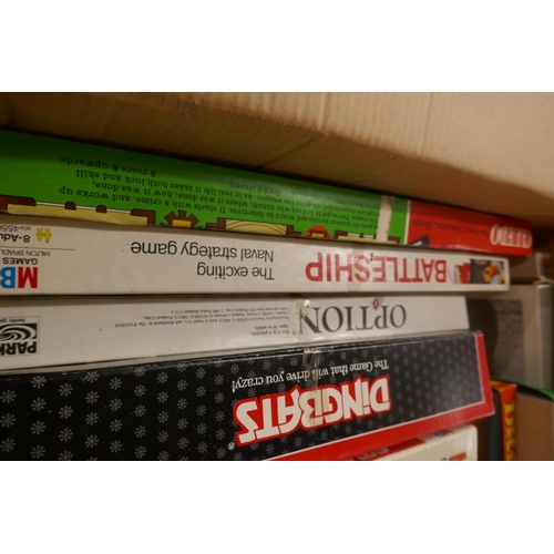 2257 - A large collection of vintage board games and other children's games including Cluedo, Battleship, D... 