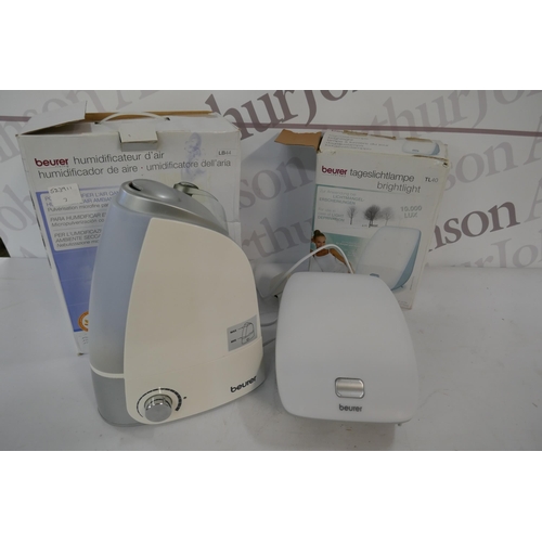 2261 - A Beurer LB44 humidifier (Boxed) and a Beurer TC40 bridge light