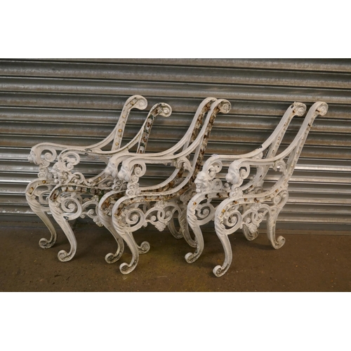 2273 - A set of six cast iron bench ends