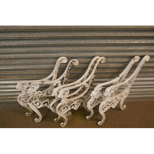 2273 - A set of six cast iron bench ends