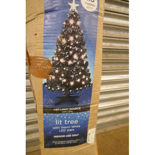 2275 - A Premier fibre optic 1.5m Christmas tree with LED lights and tree stand