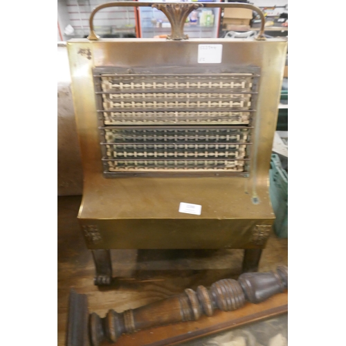 2288 - A brass 'Magnet' electric heater and a wooden cased clock