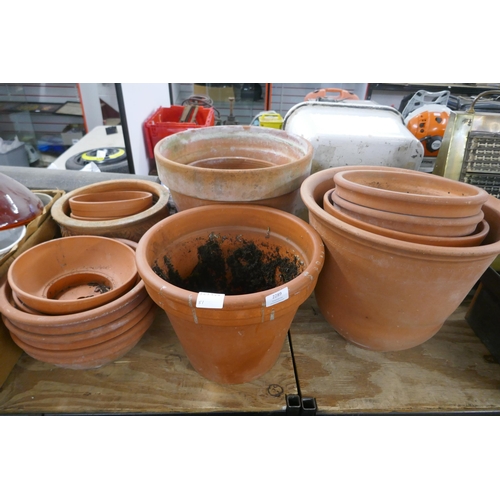 2289 - 17 assorted terracotta plant pots