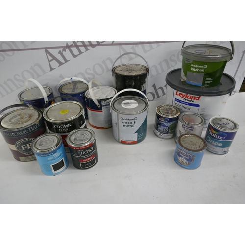 2291 - A large quantity of assorted paints including Dulux undercoat, Dulux weathershield, Farrow & Ball wa... 