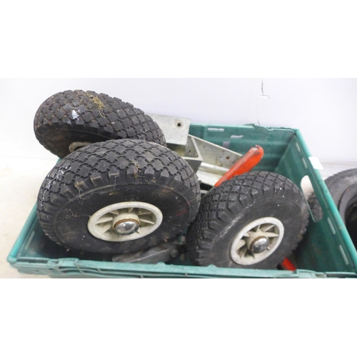 2316 - A set of four Hi-Raise wheels (used for transporting football goals etc) and a 14