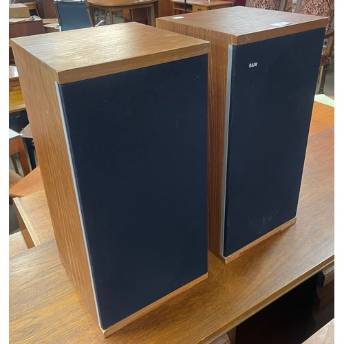 111 - A pair of Bowers & Wilkins teak speakers