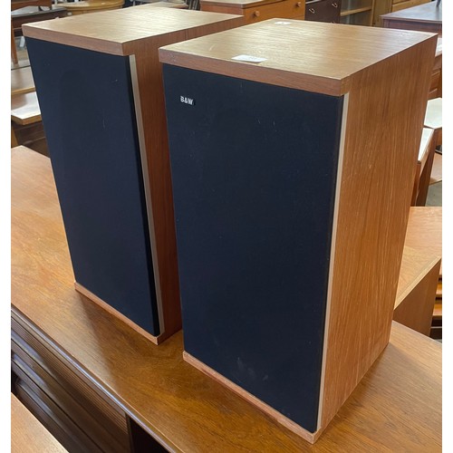 111 - A pair of Bowers & Wilkins teak speakers