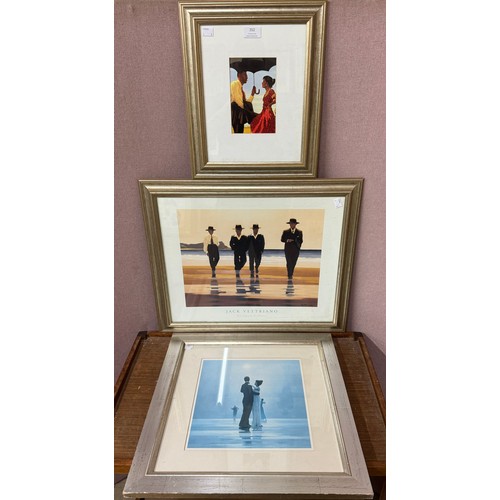 352 - Three Jack Vettriano prints, framed