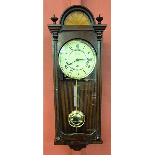 377 - A Comitti of London mahogany Vienna style wall clock