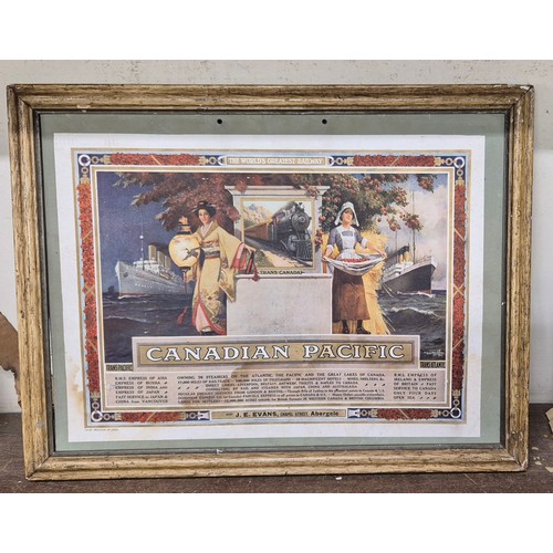 334 - A Canadian Pacific advertizing print, framed