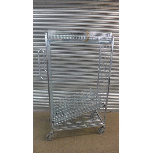 2154 - A 4 tier galvanized steel catering trolley