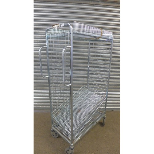 2154 - A 4 tier galvanized steel catering trolley