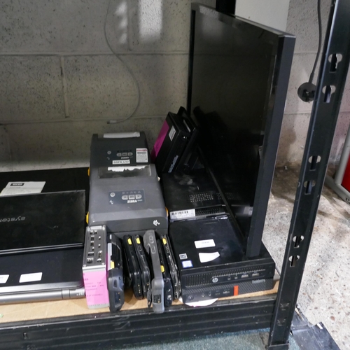 6008 - Computer monitor, 2 Zebra label printers, 5 various computer units, 6 mini tablets (458) *This lot i... 