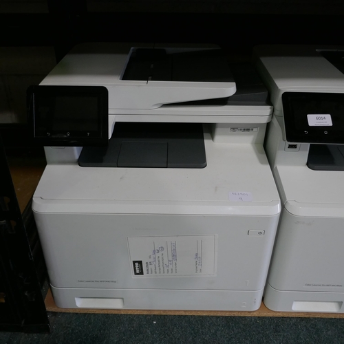 6014 - 3 HP Colour Laser Jet Pro MFP477FNW printers (458) *This lot is subject to Vat