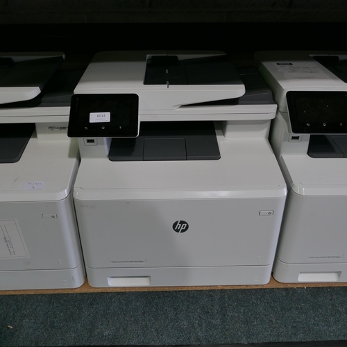 6014 - 3 HP Colour Laser Jet Pro MFP477FNW printers (458) *This lot is subject to Vat