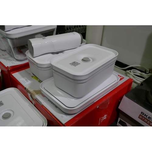 6052 - Zwilling Vacuum Storage Containers With Accessories, (333-185,186) *This lot is subject to VAT