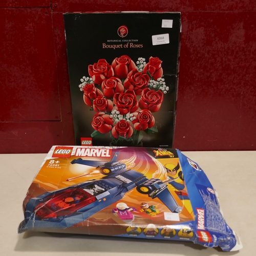 6068 - Lego Icons Botanical Roses, Model 10328, Lego Marvel x-Men Blackbird Jet, Model 2024 76281 - (Both I... 