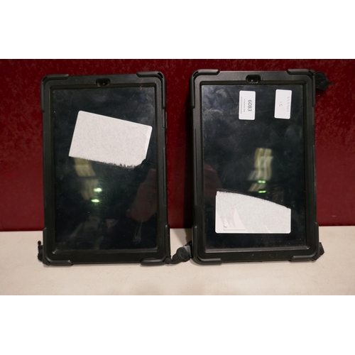 6083 - 3 Samsung Galaxy Tab A Tablets in cases (458) *This lot is subject to Vat