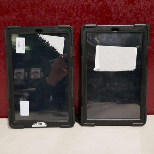 6087 - 2 Samsung Galaxy Tab A Tablets in cases  (458) *This lot is subject to Vat