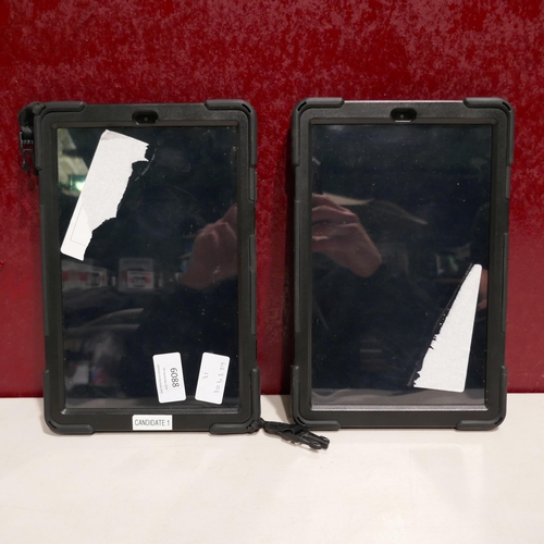 6088 - 2 Samsung Galaxy Tab A Tablets in cases (458) *This lot is subject to Vat