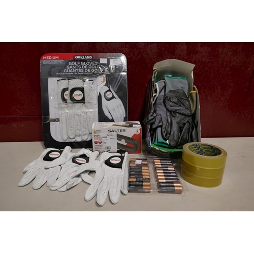 6110 - Contour Precision Work Gloves, Original Golden Sellotape, Salter Digital Luggage Scale, Duracell AA ... 