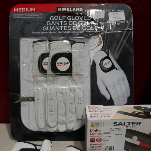 6110 - Contour Precision Work Gloves, Original Golden Sellotape, Salter Digital Luggage Scale, Duracell AA ... 