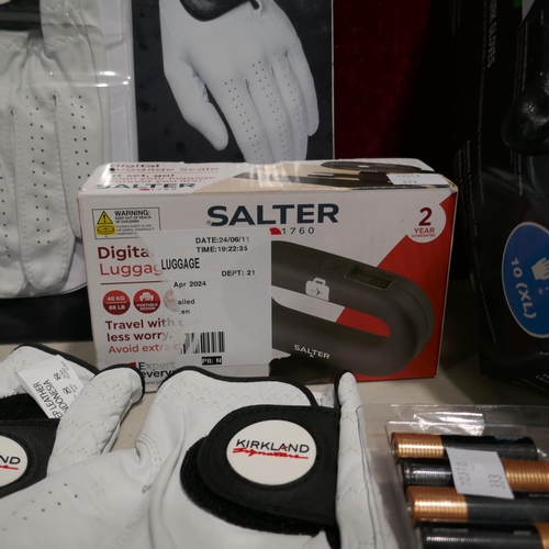 6110 - Contour Precision Work Gloves, Original Golden Sellotape, Salter Digital Luggage Scale, Duracell AA ... 