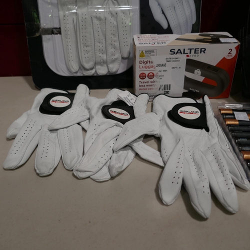 6110 - Contour Precision Work Gloves, Original Golden Sellotape, Salter Digital Luggage Scale, Duracell AA ... 